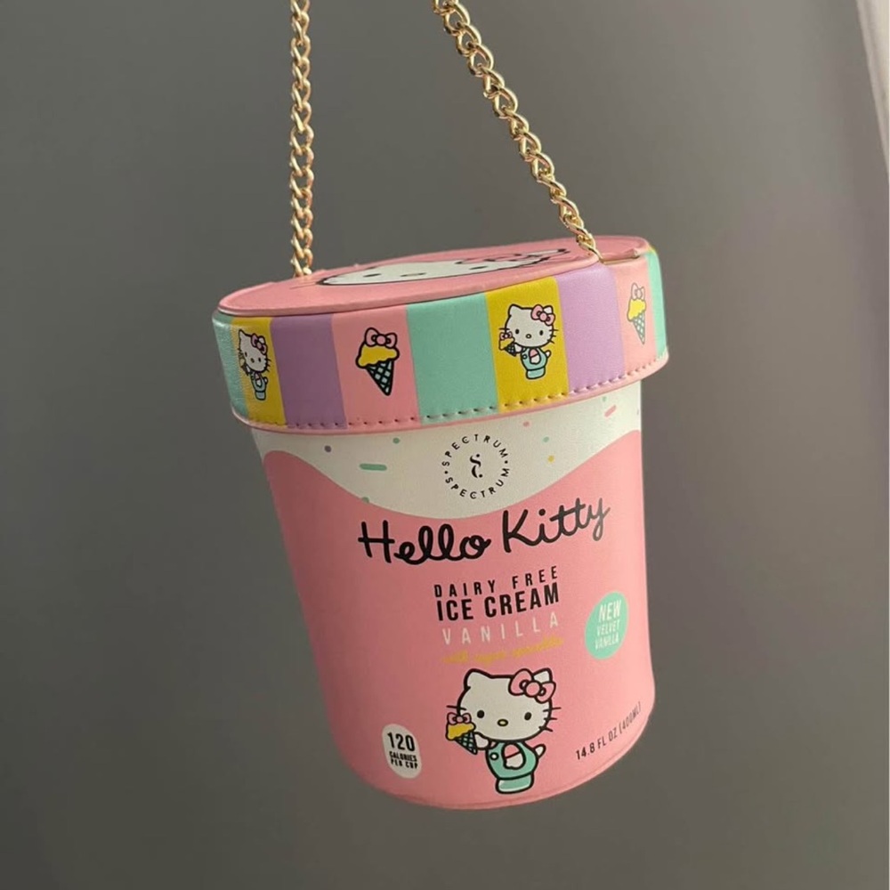 Hello Kitty Pink Ice Cream Bag with Gold Chain
